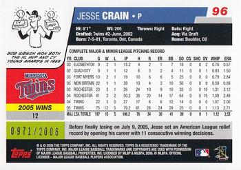2006 Topps - Gold #96 Jesse Crain Back