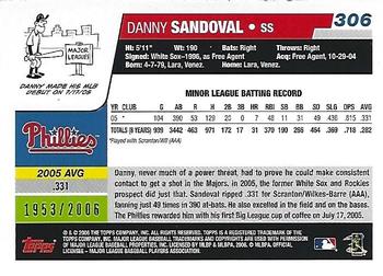 2006 Topps - Gold #306 Danny Sandoval Back