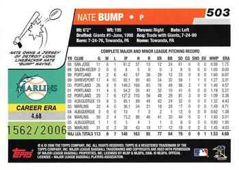 2006 Topps - Gold #503 Nate Bump Back