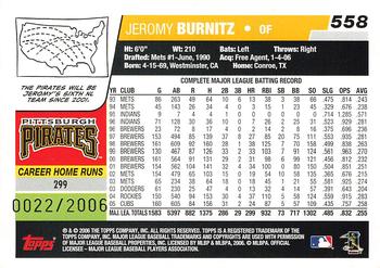 2006 Topps - Gold #558 Jeromy Burnitz Back