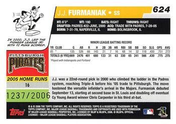 2006 Topps - Gold #624 J.J. Furmaniak Back