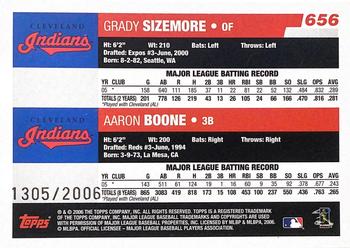 2006 Topps - Gold #656 Cleveland Rocks (Grady Sizemore / Aaron Boone) Back