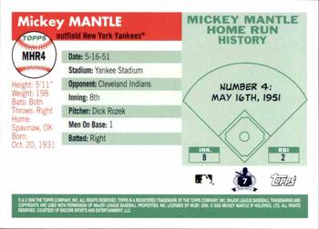 2006 Topps - Mickey Mantle Home Run History #MHR4 Mickey Mantle Back