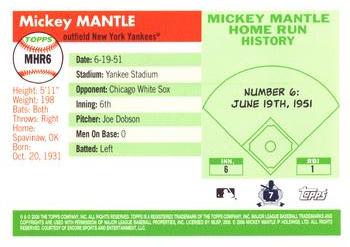 2006 Topps - Mickey Mantle Home Run History #MHR6 Mickey Mantle Back