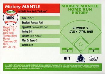 2006 Topps - Mickey Mantle Home Run History #MHR7 Mickey Mantle Back