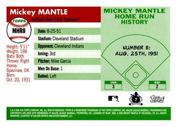 2006 Topps - Mickey Mantle Home Run History #MHR8 Mickey Mantle Back