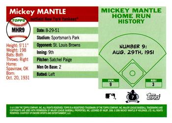 2006 Topps - Mickey Mantle Home Run History #MHR9 Mickey Mantle Back