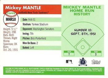 2006 Topps - Mickey Mantle Home Run History #MHR10 Mickey Mantle Back