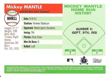 2006 Topps - Mickey Mantle Home Run History #MHR11 Mickey Mantle Back