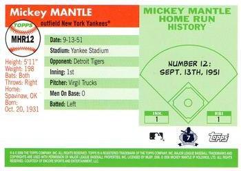 2006 Topps - Mickey Mantle Home Run History #MHR12 Mickey Mantle Back
