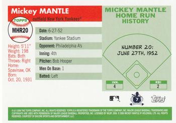 2006 Topps - Mickey Mantle Home Run History #MHR20 Mickey Mantle Back