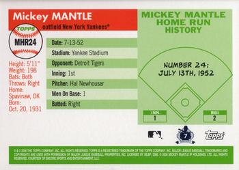 2006 Topps - Mickey Mantle Home Run History #MHR24 Mickey Mantle Back
