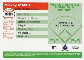 2006 Topps - Mickey Mantle Home Run History #MHR25 Mickey Mantle Back