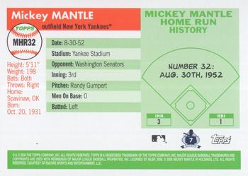 2006 Topps - Mickey Mantle Home Run History #MHR32 Mickey Mantle Back