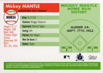 2006 Topps - Mickey Mantle Home Run History #MHR34 Mickey Mantle Back