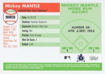2006 Topps - Mickey Mantle Home Run History #MHR38 Mickey Mantle Back