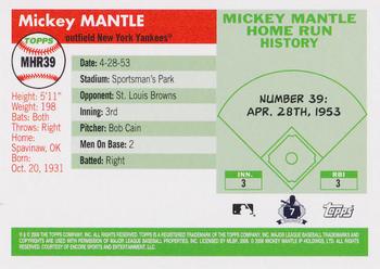 2006 Topps - Mickey Mantle Home Run History #MHR39 Mickey Mantle Back