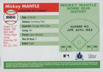 2006 Topps - Mickey Mantle Home Run History #MHR40 Mickey Mantle Back