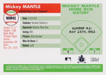 2006 Topps - Mickey Mantle Home Run History #MHR42 Mickey Mantle Back
