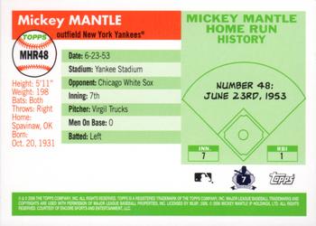 2006 Topps - Mickey Mantle Home Run History #MHR48 Mickey Mantle Back