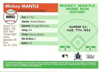 2006 Topps - Mickey Mantle Home Run History #MHR52 Mickey Mantle Back