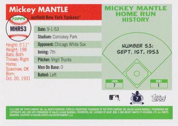 2006 Topps - Mickey Mantle Home Run History #MHR53 Mickey Mantle Back