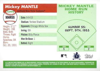 2006 Topps - Mickey Mantle Home Run History #MHR55 Mickey Mantle Back