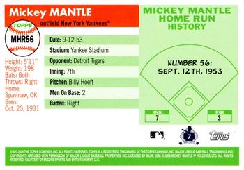 2006 Topps - Mickey Mantle Home Run History #MHR56 Mickey Mantle Back