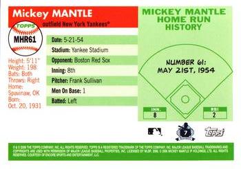 2006 Topps - Mickey Mantle Home Run History #MHR61 Mickey Mantle Back
