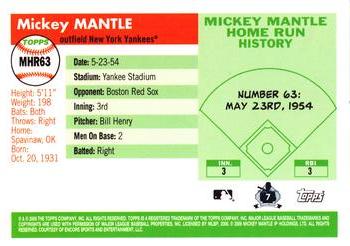 2006 Topps - Mickey Mantle Home Run History #MHR63 Mickey Mantle Back