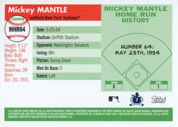 2006 Topps - Mickey Mantle Home Run History #MHR64 Mickey Mantle Back
