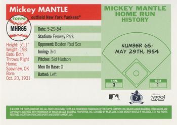 2006 Topps - Mickey Mantle Home Run History #MHR65 Mickey Mantle Back