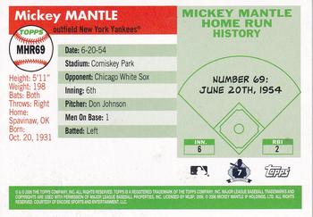 2006 Topps - Mickey Mantle Home Run History #MHR69 Mickey Mantle Back