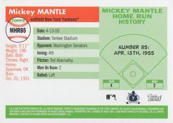 2006 Topps - Mickey Mantle Home Run History #MHR85 Mickey Mantle Back
