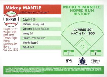 2006 Topps - Mickey Mantle Home Run History #MHR89 Mickey Mantle Back
