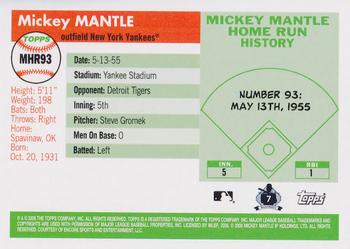 2006 Topps - Mickey Mantle Home Run History #MHR93 Mickey Mantle Back