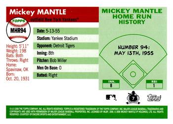 2006 Topps - Mickey Mantle Home Run History #MHR94 Mickey Mantle Back