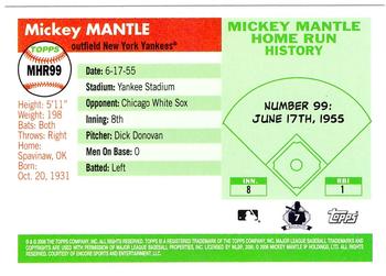 2006 Topps - Mickey Mantle Home Run History #MHR99 Mickey Mantle Back