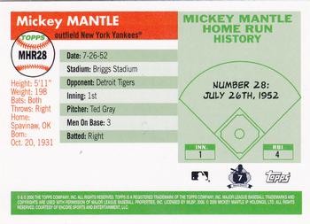 2006 Topps - Mickey Mantle Home Run History #MHR28 Mickey Mantle Back