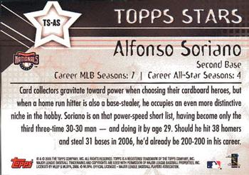 2006 Topps - Topps Stars #TS-AS Alfonso Soriano Back
