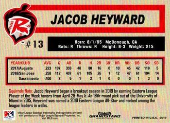 2019 Grandstand Richmond Flying Squirrels #NNO Jacob Heyward Back