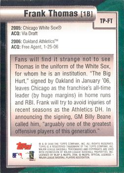 2006 Topps - Trading Places #TP-FT Frank Thomas Back