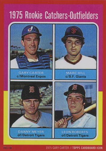 2015 Topps Cardboard Icons Gary Carter 5x7 - Red 5x7 #620 1975 Rookie Catchers-Outfielders (Gary Carter / Marc Hill / Danny Meyer / Leon Roberts) Front