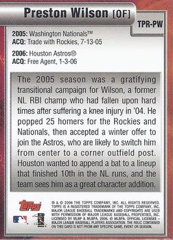 2006 Topps - Trading Places Relics #TPR-PW Preston Wilson Back
