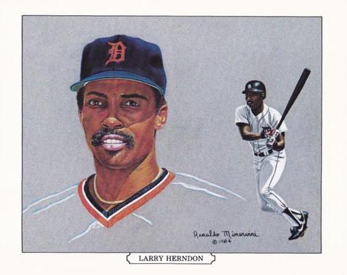 1984 Batter-up Detroit Tigers Postcards #NNO Larry Herndon Front