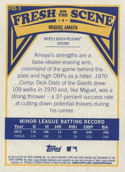 2019 Topps Heritage Minor League - Fresh on the Scene #FOS-5 Miguel Amaya Back