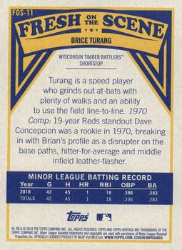 2019 Topps Heritage Minor League - Fresh on the Scene #FOS-11 Brice Turang Back