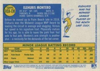 2019 Topps Heritage Minor League - Real One Autographs Blue Border #ROA-EM Elehuris Montero Back