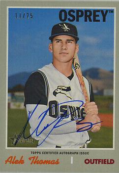 2019 Topps Heritage Minor League - Real One Autographs Player Name Color Change #ROA-AT Alek Thomas Front