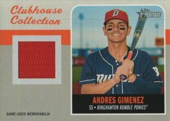 2019 Topps Heritage Minor League - Clubhouse Collection Relics #CCR-AG Andres Gimenez Front